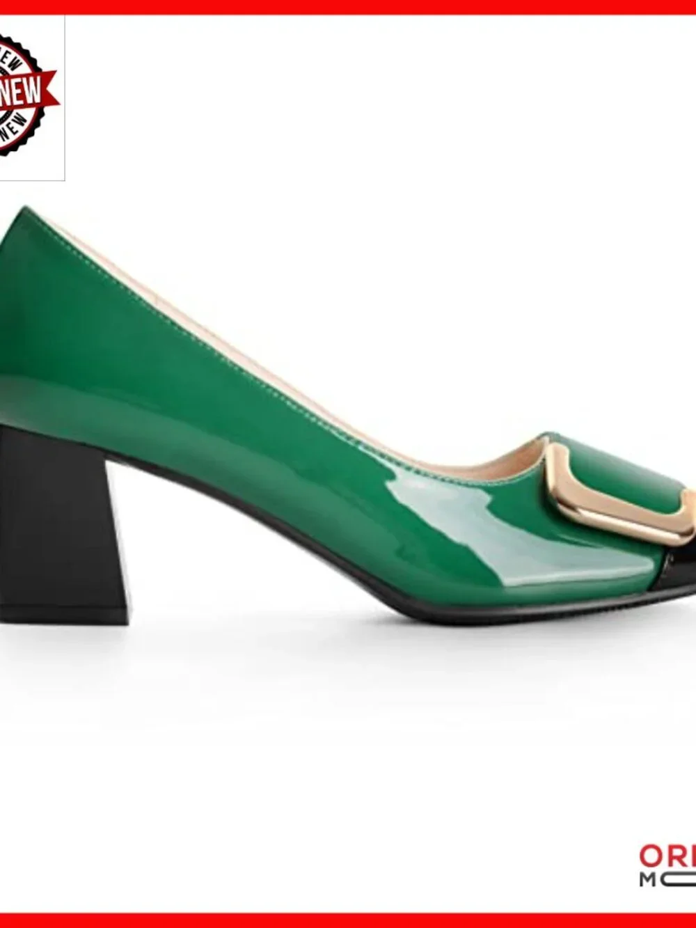 Women's Chunky Heel Pumps Square Toe Slip On Office Dress Shoes